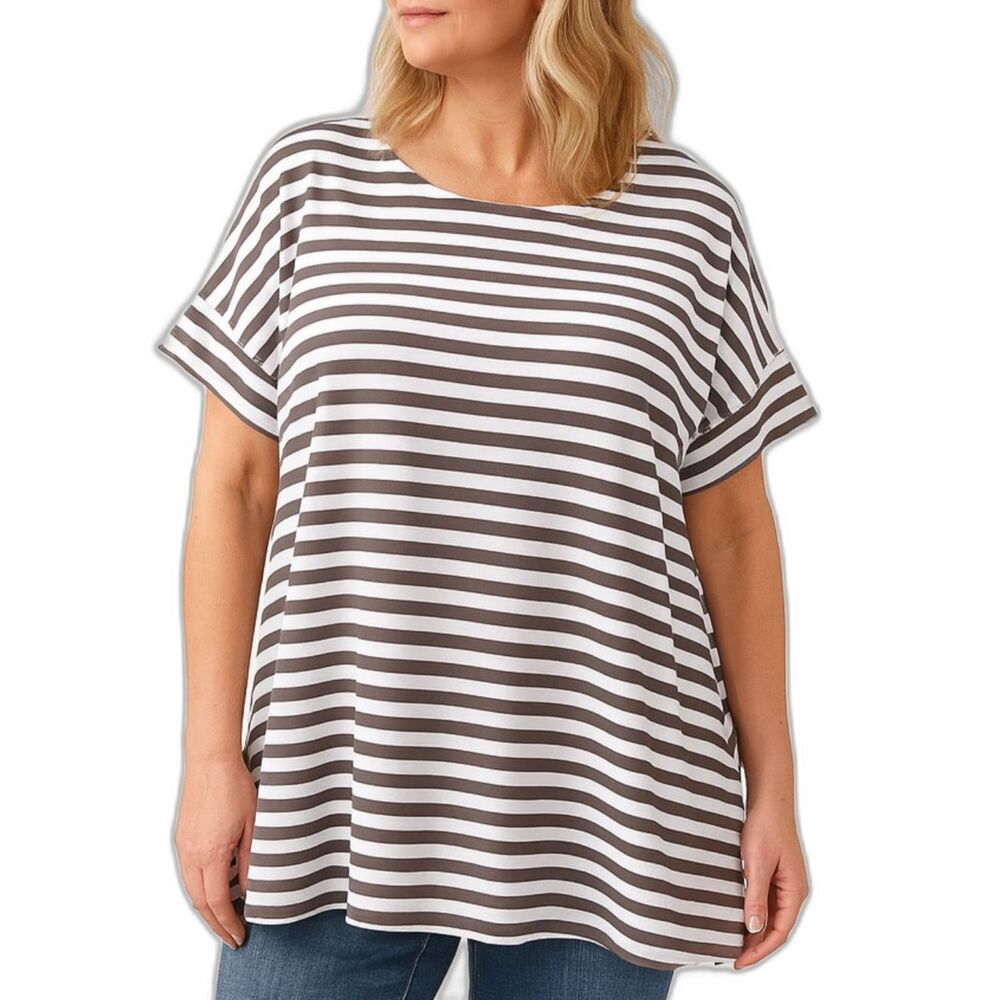Simply Noelle Striped Relaxed Fit Tunic Top | L/XL (12-14)